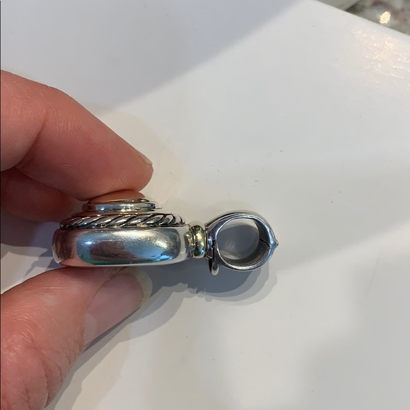 David Yurman Sterling 14 K gold dome pendant enhancer - Picture 3 of 9